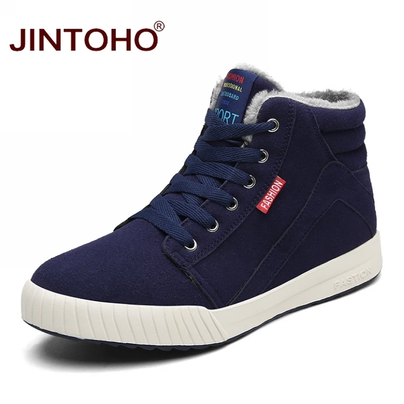 

JINTOHO 2018 New Men Winter Shoes Fashion Leather Men Boots Brand Causal Adult Male Shoes Winter Snow Boots Cheap Men Footwear