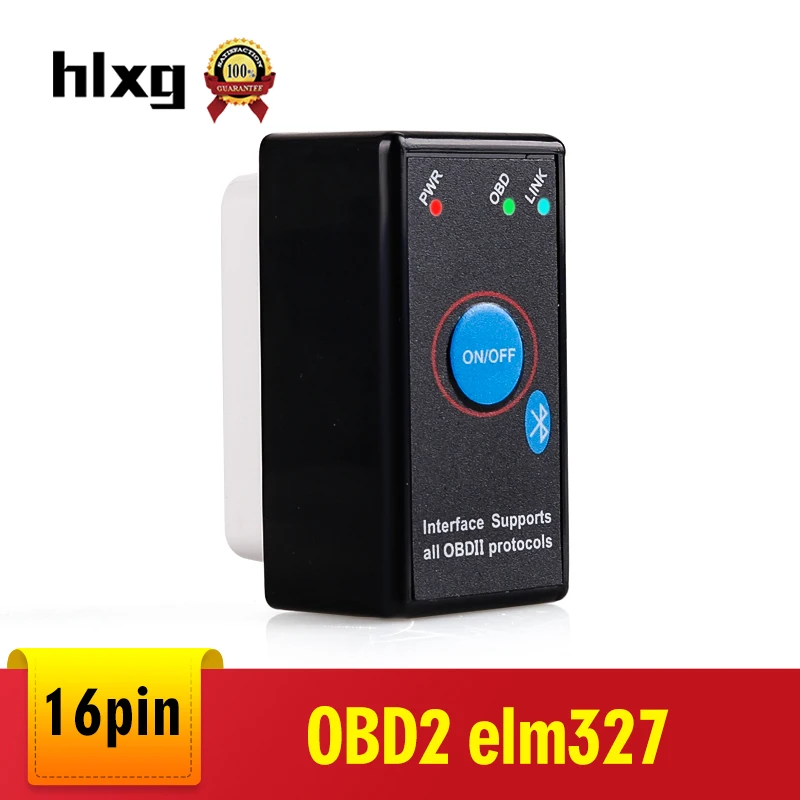 

HLXG 1PCS Car Diagnostic Tool ELM 327 ELM327 OBD2 Bluetooth I V1.5 OBD II Scanner PIC18F25K80 Chip Work Android 12V
