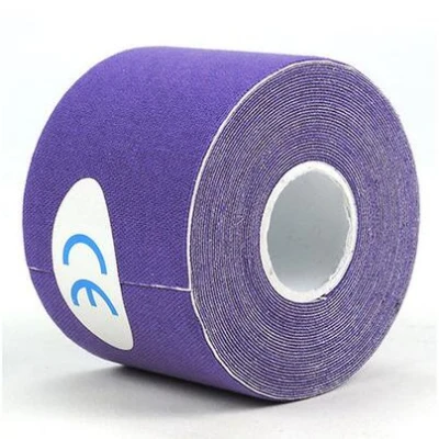 purple 5 см x 5 м кинезиологические ленты эластичный бинт хлопок клейкая фитнес-лента спортивная травма мышечная лента колено протектор бинт - Цвет: purple