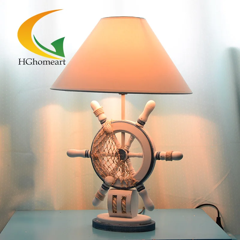 

New steering wheel Mediterranean European-style garden table lamp children room study desk lamp creativy