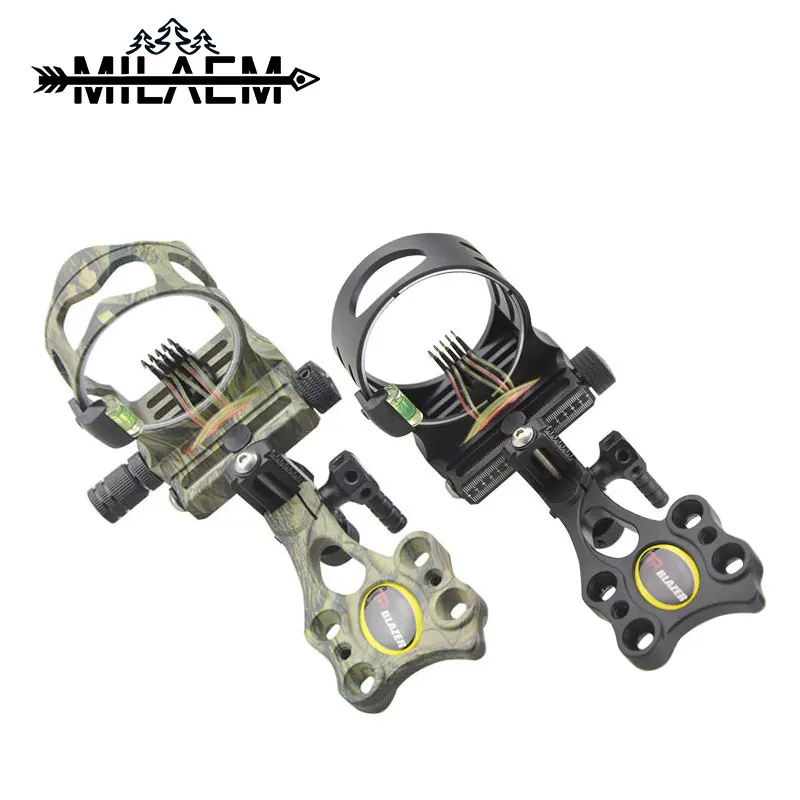 

1pc Archery Compound Bow Sight 5pin 019" Optical Fiber Micro Adjustable Bow Sight with Light Outdoor Shooting Accessories