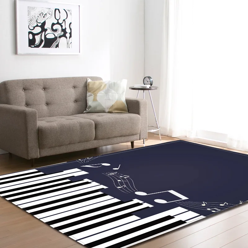 Пользовательский прямоугольный ножной ковёр с дизайном «пианино» черный и белый пианино глушитель ковры для гостиной ковер фортепианная нота ключ полиэстер