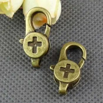 

20pcs/lot Diy Materials Jewelry Lobster Clasp Findings 14*28mm Vintage Bronze Jewelry Clasps A1112