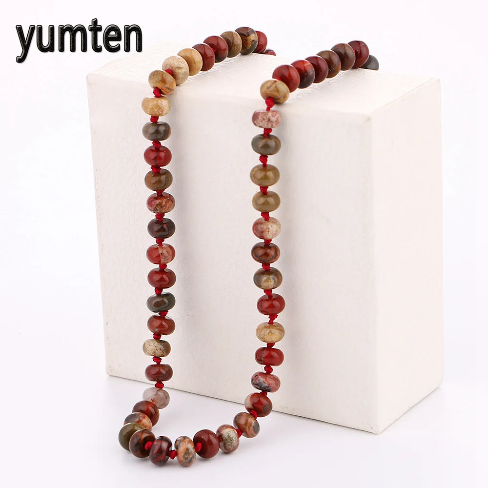 

Yumten Natural Stone Redstone Necklace Power Round Women Jewelry Jewelry Men Gem Teen Wolf Punk Perolas Octopus Horse Colar Cc