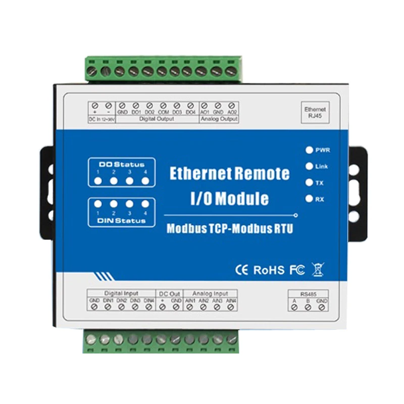High speed Pulse Counter Modbus TCP IOT Ethernet Remote IO Module 4DI 4DO RJ45 RS485 M110T