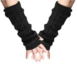 Лидер продаж! Мужские черные вязаные перчатки без пальцев текстурированная Дизайн гетры Прихватки для мангала