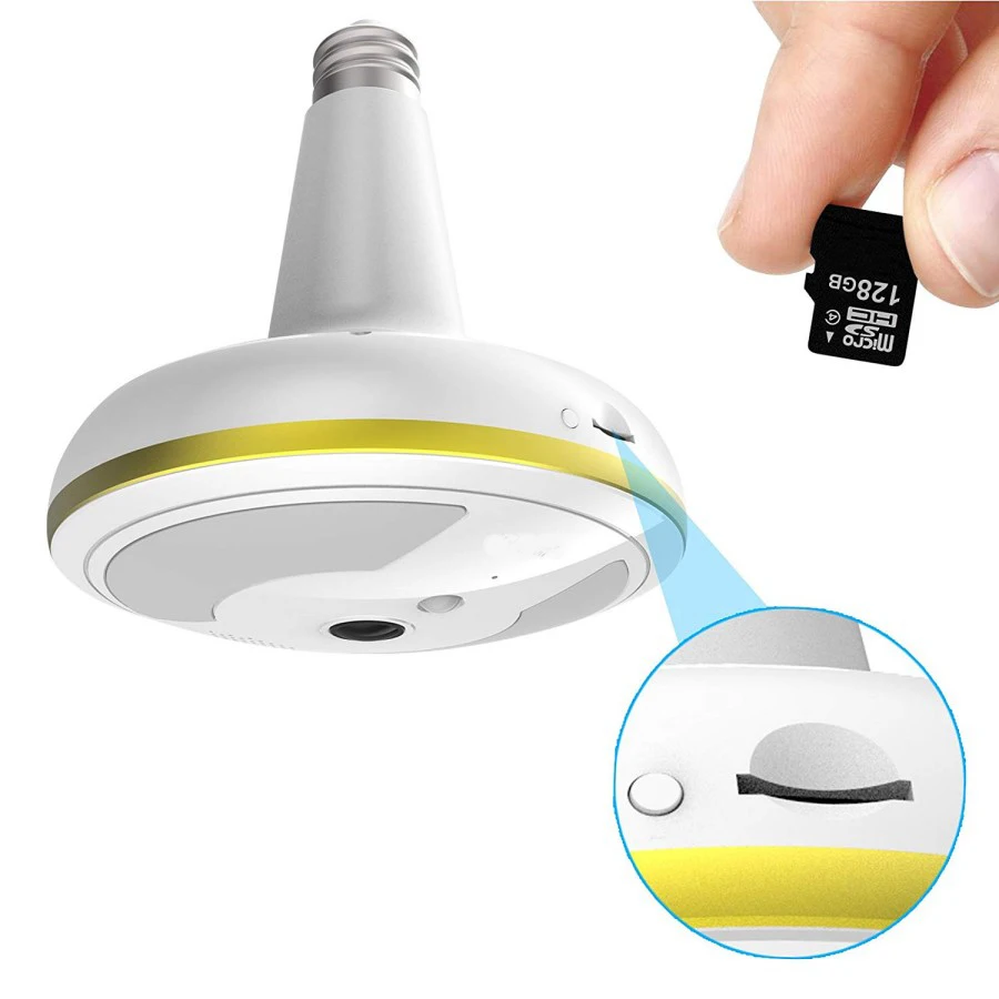  Wireless WiFi Security Camera Light Bulb Home Security System 360 Degree with Motion Detection/Nigh