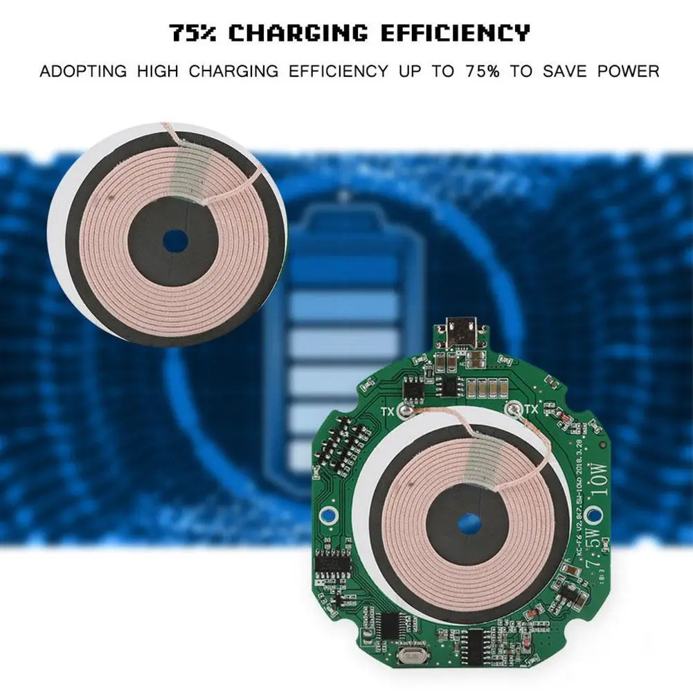 Высокое качество стандарт 10 Вт Qi Быстрый модуль беспроводного зарядного устройства передатчик PCBA печатная плата+ катушка Сделай Сам зарядка