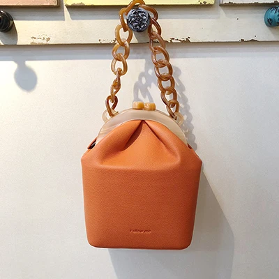 Orange Акриловая коробка, сумка-мешок для женщин, акриловый зажим, вечерняя сумка на цепочке, роскошная женская сумочка, для банкета, вечерние сумочки, сумки через плечо - Цвет: Orange