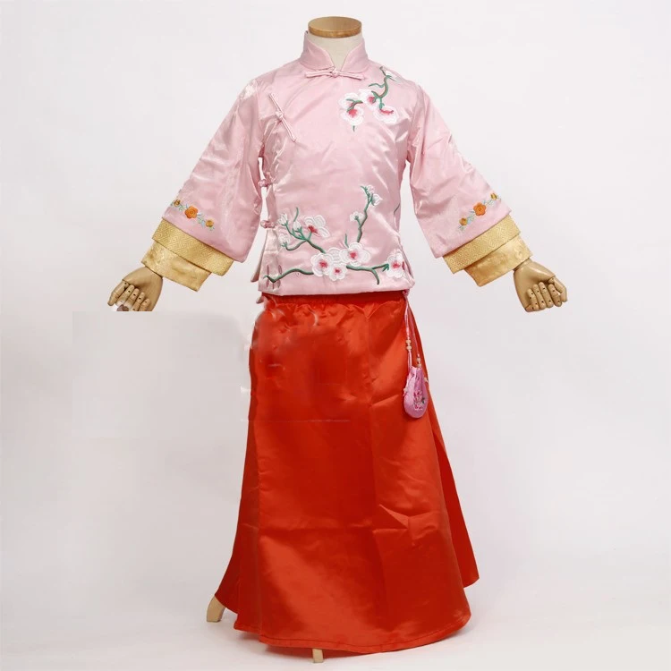 Ling'Er/Розовая вышивка Hanfu для маленьких девочек, Xiuhefu, Национальный период, детский день, сценическое представление, косплей, Hanfu