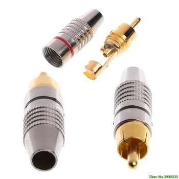 

20 Pcs RCA Plug Audio Video Locking Cable Gold Plated