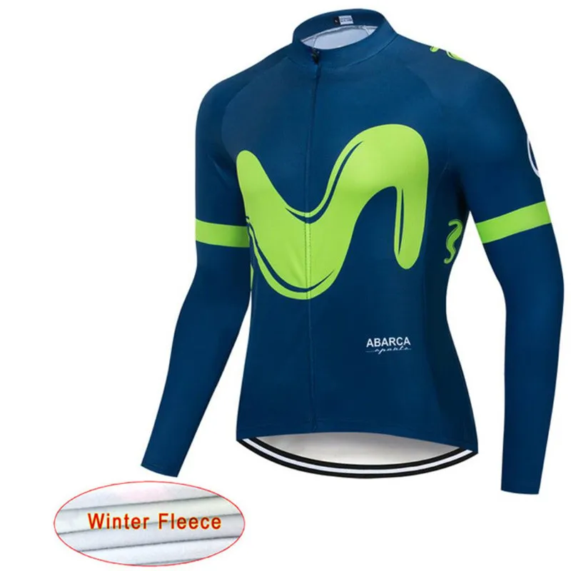 

Movistar winter Pro team cycling jersey Bike Long sleeve Thermal Fleece Racing Cycling Clothing Maillot Ropa Ciclismo Hombre D4