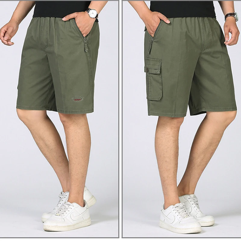 Shifuren шорты-карго Для мужчин лето Повседневное в целом военные короткие брюки плюс Размеры XL-6XL свободный крой мужской хлопок мешковатые