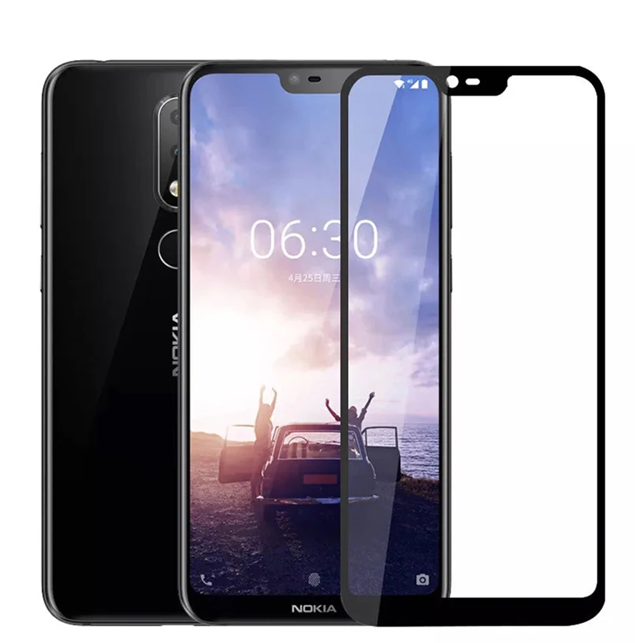 3D закаленное стекло для Nokia X6 2018 Полное покрытие экрана Взрывозащищенная