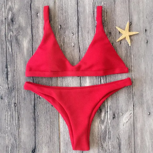 2018 New Sexy Push Up String Micro mini Bikini Set Triangle Tong Pink ...
