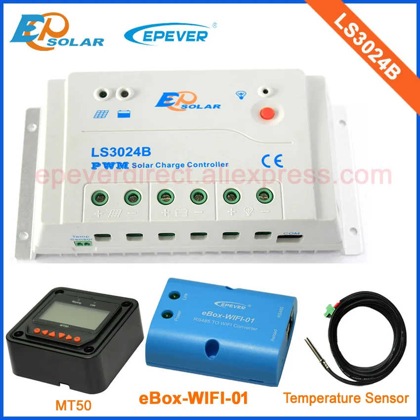 

30A 30amp LS3024B regulator with temperature sensor fast shipping great price solar controller MT50 and wifi box
