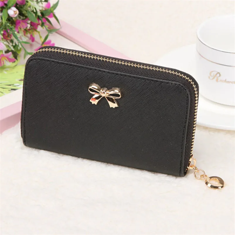 Women's Purses Women Korean Cute Bowknot Purse Solid Wearable Short