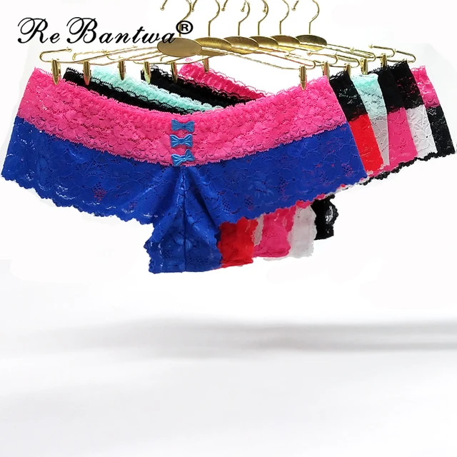 Hot sale Cheap Summer Thin Lace Boyshorts Underwear Women See Through  Comfortable Shorts Boxers Panties Female