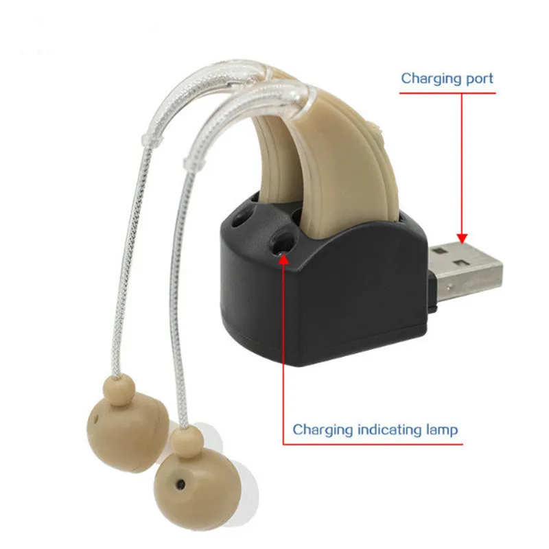 

NEW Best Sound rechargeable Amplifier MINI Hearing Aids device Adjustable Tone personal ear care tools High quality Gift S-109S