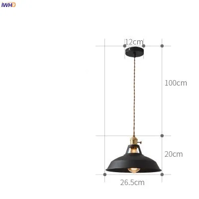 IWHD красочный современный светодиодный подвесной светильник, приспособление для кухни для столовой гостиной нордическая лампа, подвесные светильники, подвесной светильник, блеск Pendente - Цвет корпуса: Черный