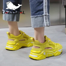 LazySeal Hollow Air Mesh Ankle Boots Shoes For Women Summer New Height Increasing Lace-up Ladies Shoes Platform Woman Sneakers LazySeal Hollow Air Mesh Ankle Boots Shoes For Women Summer New Height Increasing Lace-up Ladies Shoes Platform Woman Sneakers