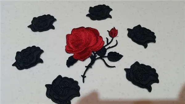 Lace Flowers Black White and Pink 3 sizes Iron on Cloth Patches - Buyers Show 17