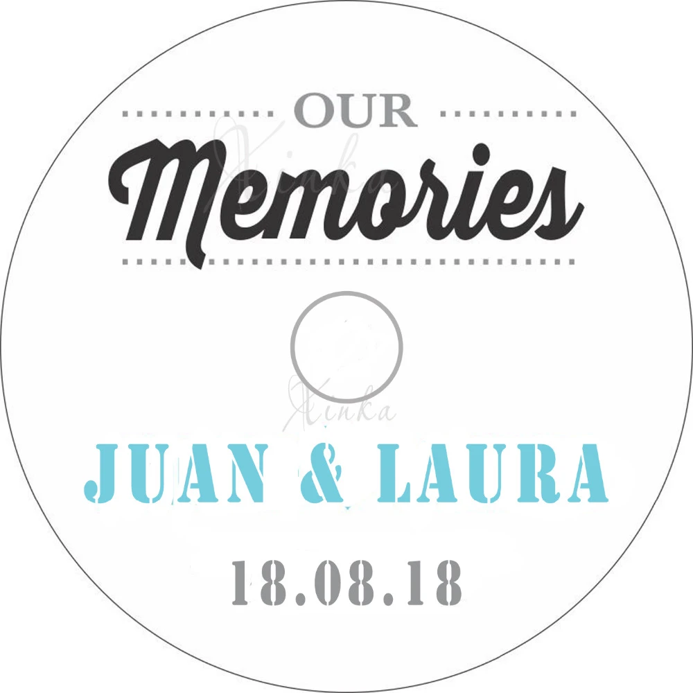 50 CD Labels with Customized - Personalized PRINTING for Wedding CD/DVD Wedding anniversay , Wedding Gift Favors, CD Stickers
