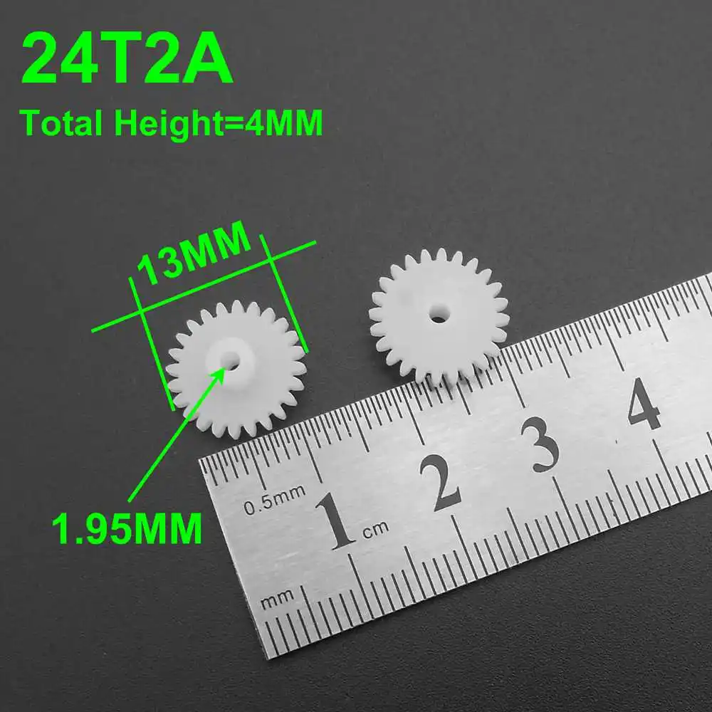 Transmission Gear 0.5M Plastic Spur Gear Apeture 2mm 1.95mm 7/8/9/10/11/12/13/14/15/16/18/20/24 Teeth 7T 8T 9T 10T 11T 12T 14T 15T 16T 18T 20T 24T