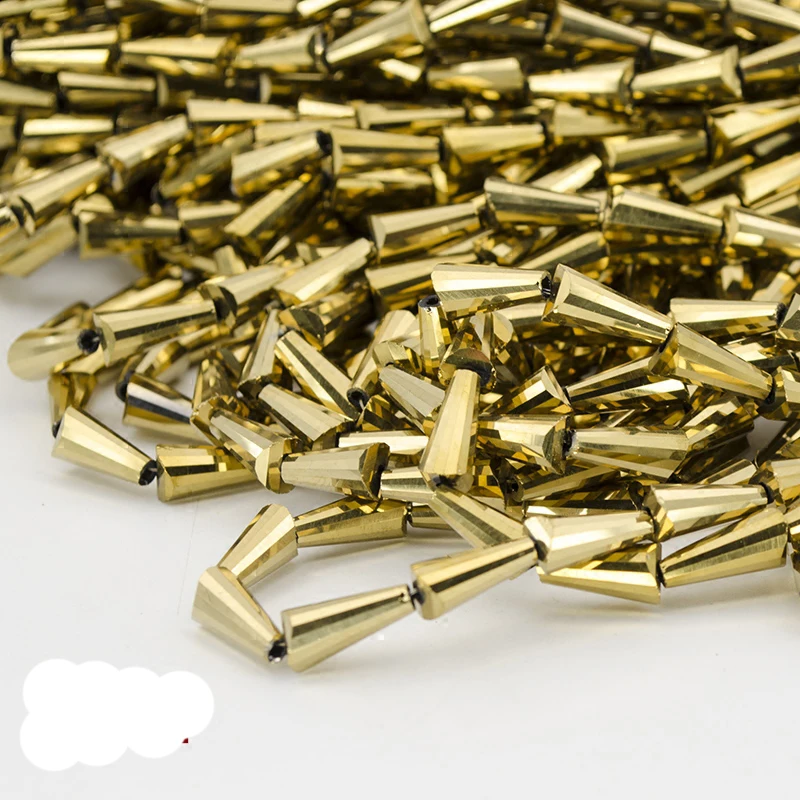 

BEAUCHAMP 8*4mm 70pcs Tower Shape Accessories Wholesale Gold Color Crystal Beads Glass Earrings Jewelry Findings Bow Knot Diy