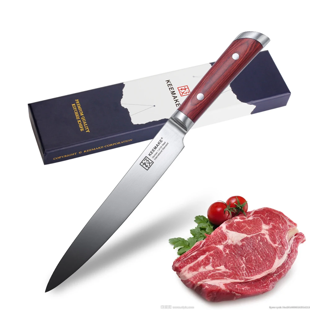 SUNNECKO 8&quot Slicing Chef Knife Kitchen Knives German 1.4116 Steel High Carbon 58HRC Strong Blade Cutter Tools Color Wood Handle | Дом и