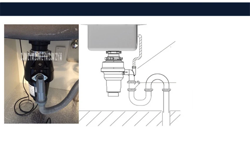 370 Вт двигатель постоянного тока технология быстро и легко крепление Кухня Еда отходов Disposers+ воздушный переключатель, LD370-A1 держатель для мусорных пакетов Disposer 220 В