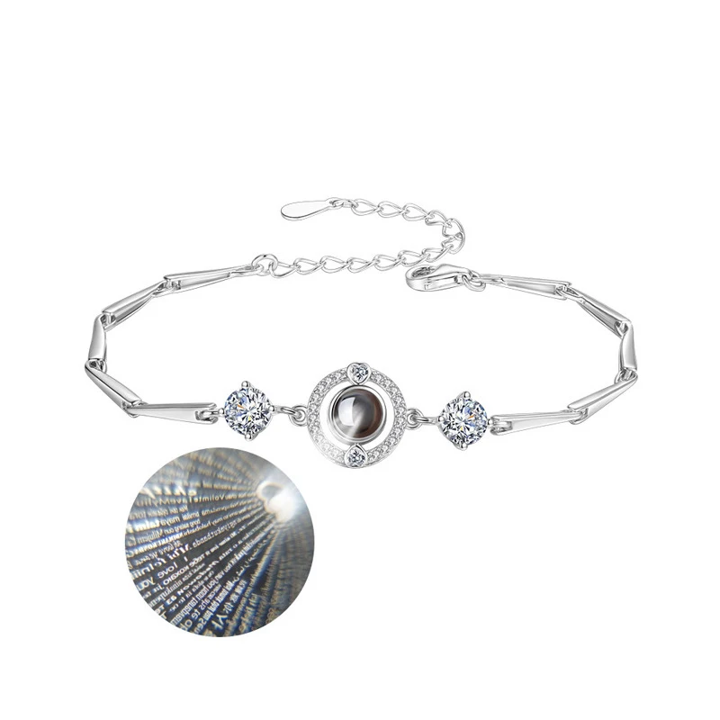 Дизайн, 100 языков, браслеты с надписью I Love You Memory для женщин и девушек, романтические браслеты из стерлингового серебра S925 пробы для влюбленных, свадебные ювелирные изделия