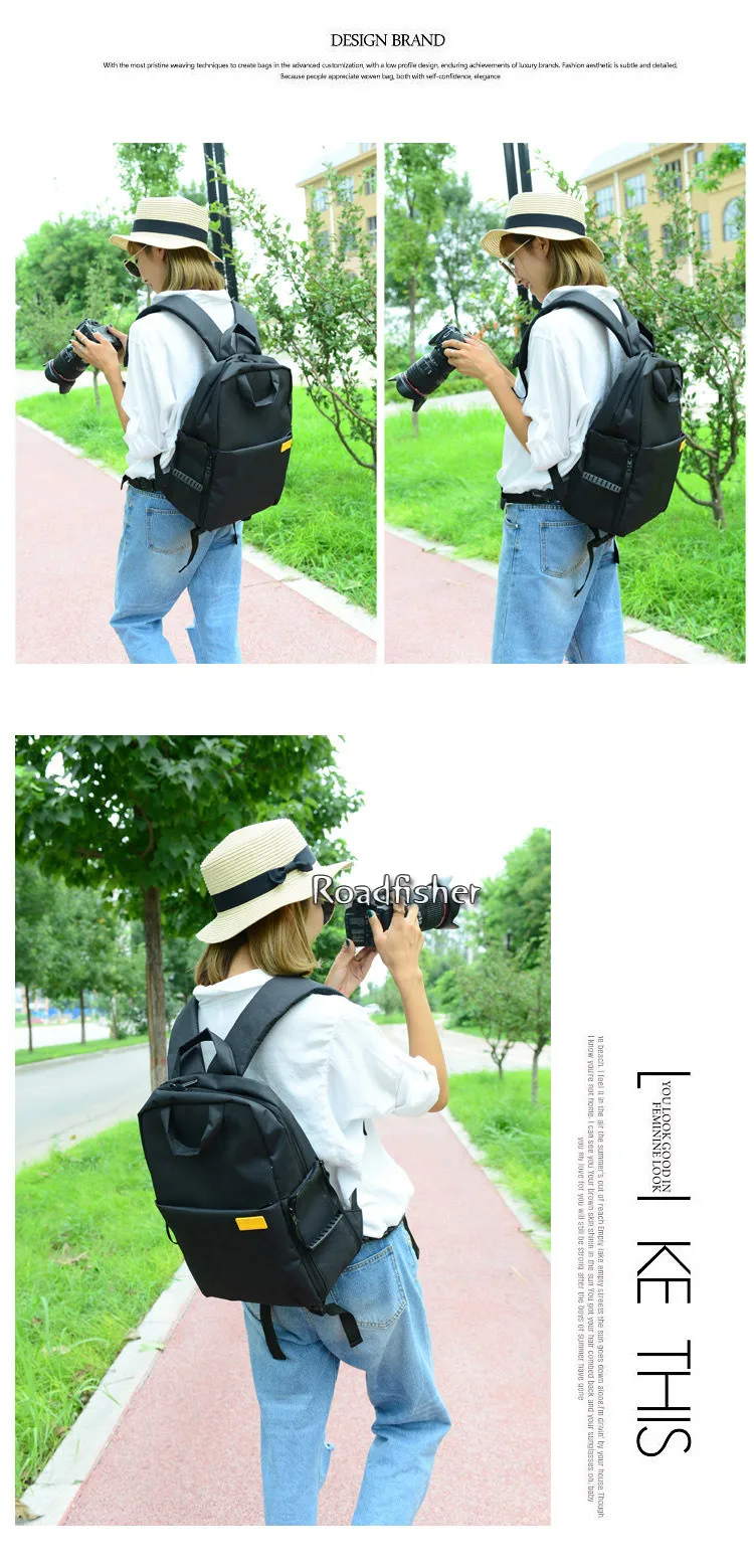 Roadfisher Casual Light Weight Mens Womens Dslr Digital Slr Camera Casual Camera Backpack Bag Ysq0420 5 1
