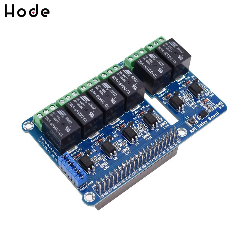 

6 Channel RPi Relay control panel Module Expansion Board for Raspberry Pi 3 2 A+ B+ 2B 3B