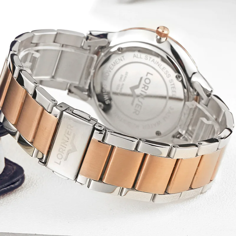 Lorinser, женские часы, Роскошные, повседневные, швейцарские, кварцевые, водонепроницаемые, полностью из нержавеющей стали, женские часы, Relogio Feminino