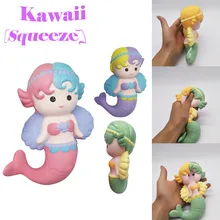 Сжимаемые игрушки мягкое мультфильм Очаровательная Русалка мягкий ленивый медленно поднимающийся крем ароматизированные декомпрессионные подарки Детские игрушки L0705
