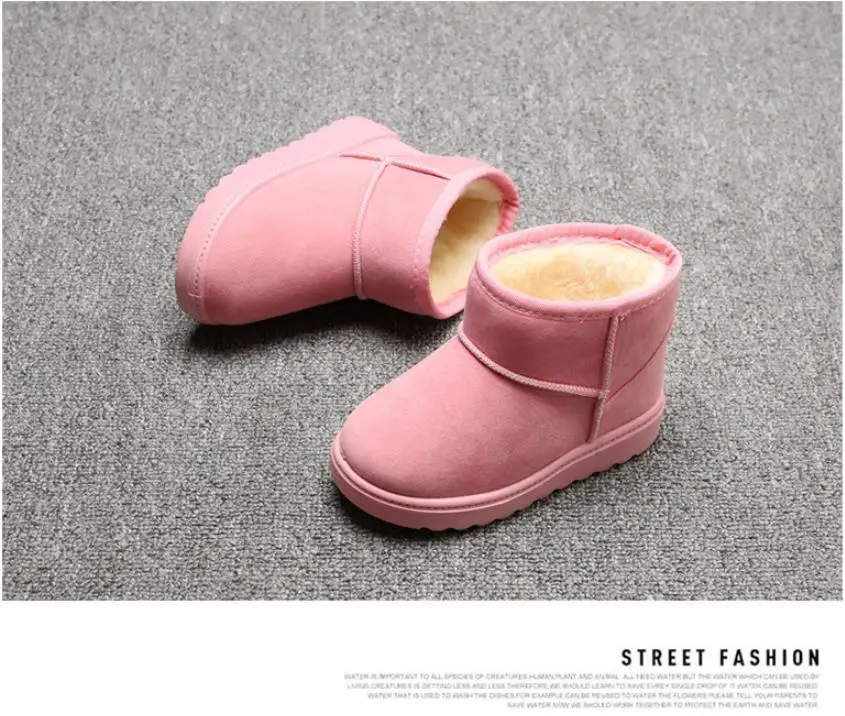 HaoChengJiaDe/Новое поступление; шикарная зимняя обувь для девочек; Плюшевые ботинки для маленьких мальчиков; Детские теплые зимние ботинки; детская обувь