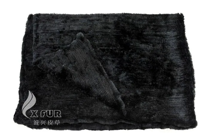 CX-D-83 вязаное изделие из натурального кроличьего меха одеяло "Русалка" Манта Para покрывало на диван Трикотажные Большой Перевозка груза падения - Цвет: Черный