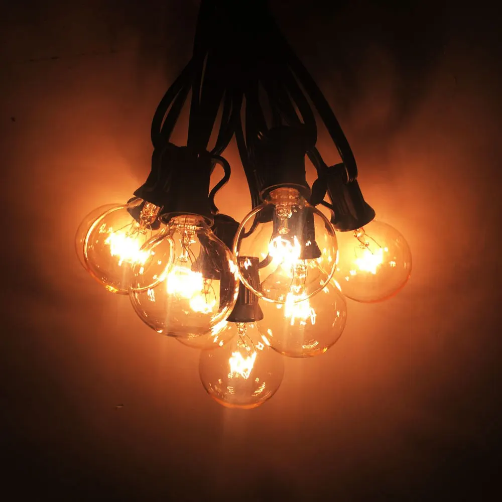 VNL G40 String Lights With 25 G40 Clear Globe Bulbs Listed For Indoor/Outdoor Vintage Backyard Wedding Decoration String Lights VNL G40 String Lights With 25 G40 Clear Globe Bulbs Listed For Indoor/Outdoor Vintage Backyard Wedding Decoration String Lights