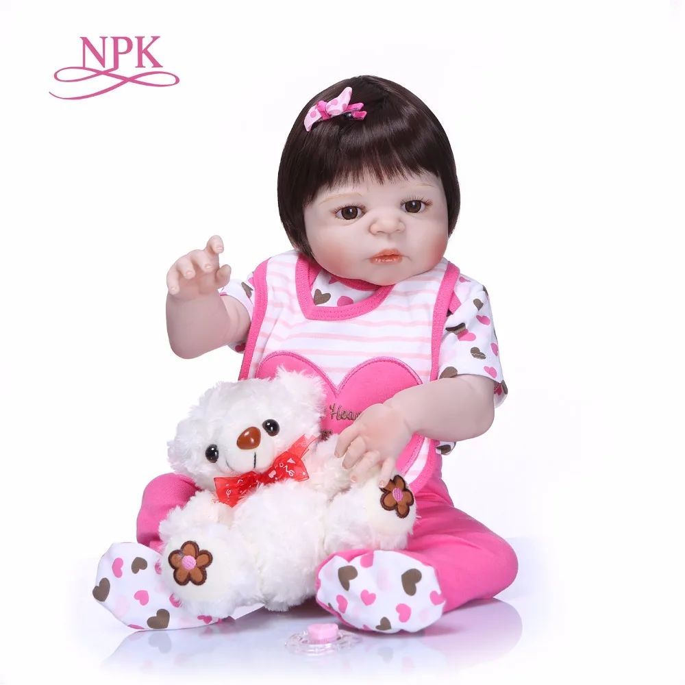 

NPK 22" 55cm real full silicone reborn dolls newborn baby girl dolls for children gift bebe alive reborn bonecas brinquedos