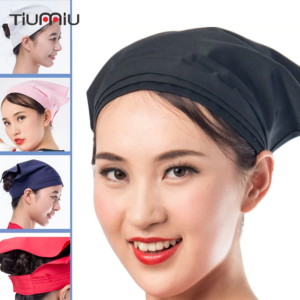 

Chef Waiter Hat Kitchen Headscarf Smokeproof Restaurant Canteen Bakery Hygienic Hat Waiter Work Cooking Cap Triangle Towel
