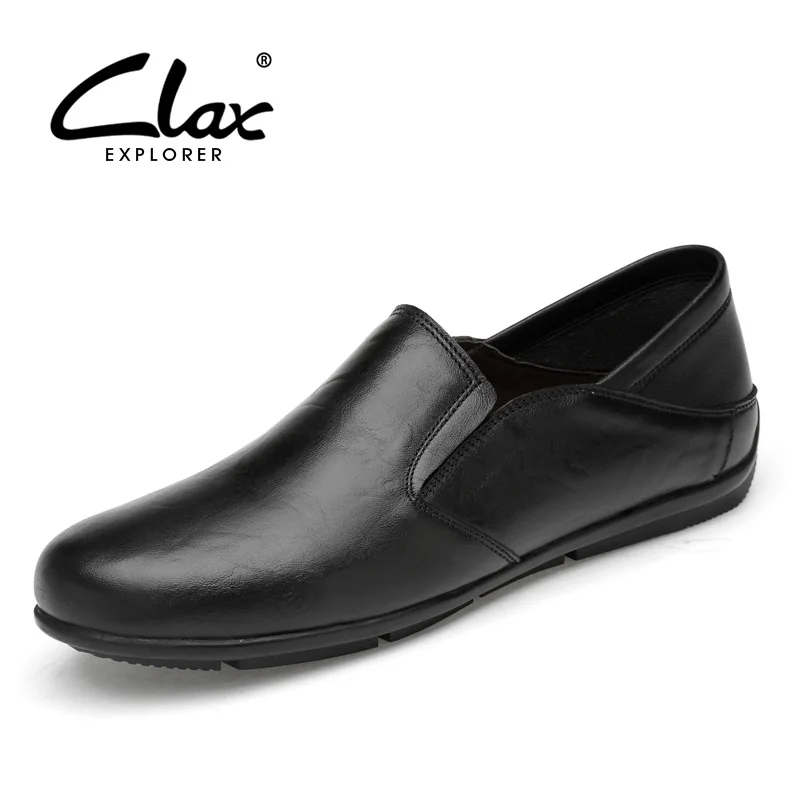 

CLAX Mens Leather Shoes SLip on Summer Autumn Casual Loafers Male Genuine Leather Boat Shoe Flat Moccasins Soft Breathable