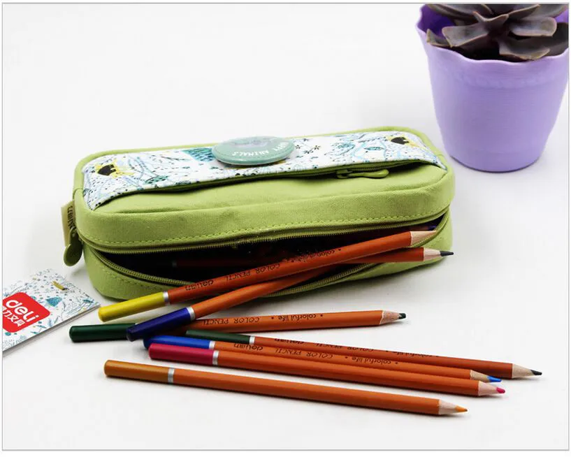 Милые канцелярские товары, креативный, художественный, тканевый, мультяшный, Цветочный, чехол-карандаш, для студентов, школьников, чехол для ручек, сумка для хранения, чехол-Карандаш для девочек