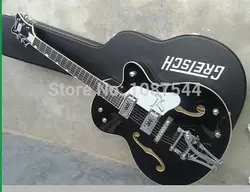 Высочайшее качество корейские тюнеры Gretsch черный Сокол 6120 ДЖАЗ пламя тела с Bigsby тремоло гитары с футляр