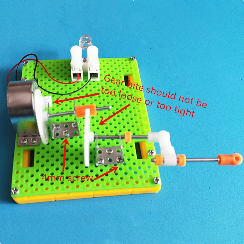 Monday Kids DIY Hand Crank Generator Assemble Plastic Model Physics