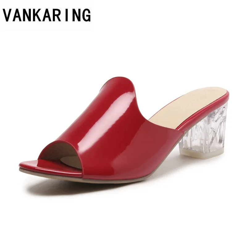 

VANKARING summer 2018 fashion flower pattern open toe women footwear crystal heel ladies dress shoes high heels women sandals