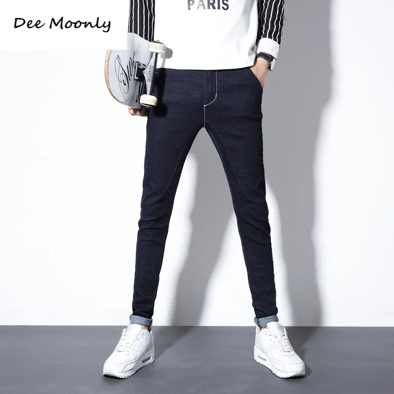 DEE MOONLY new arrival Fashion balck Skinny Jeans Men Cotton Elastic