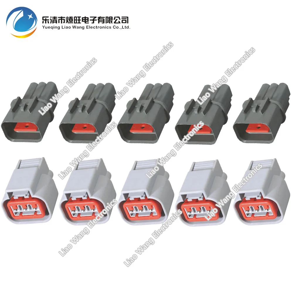 5sets KUM KET 3 Pin Car Electrical Female And Male Plug Waterproof Auto