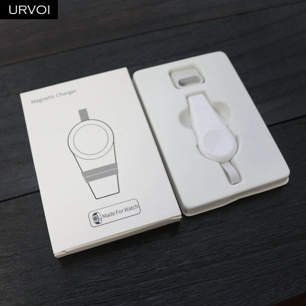 URVOI зарядное устройство для Apple Watch series 5 4 3 2 1, беспроводной держатель, портативная зарядка, удобная Магнитная подставка, 1,5 Вт, вход, USB разъем, ремонт