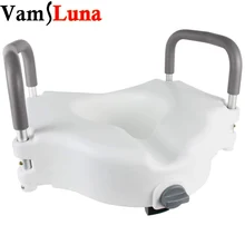 Portable Elevated Riser with Padded Handles - Toilet Seat Lifter for Bathroom Safety - Assists Disabled, Elderly or Handicapped new folding handicapped wheelchairs for elderly disabled use portable high strength aluminium alloy lightweight medical tool